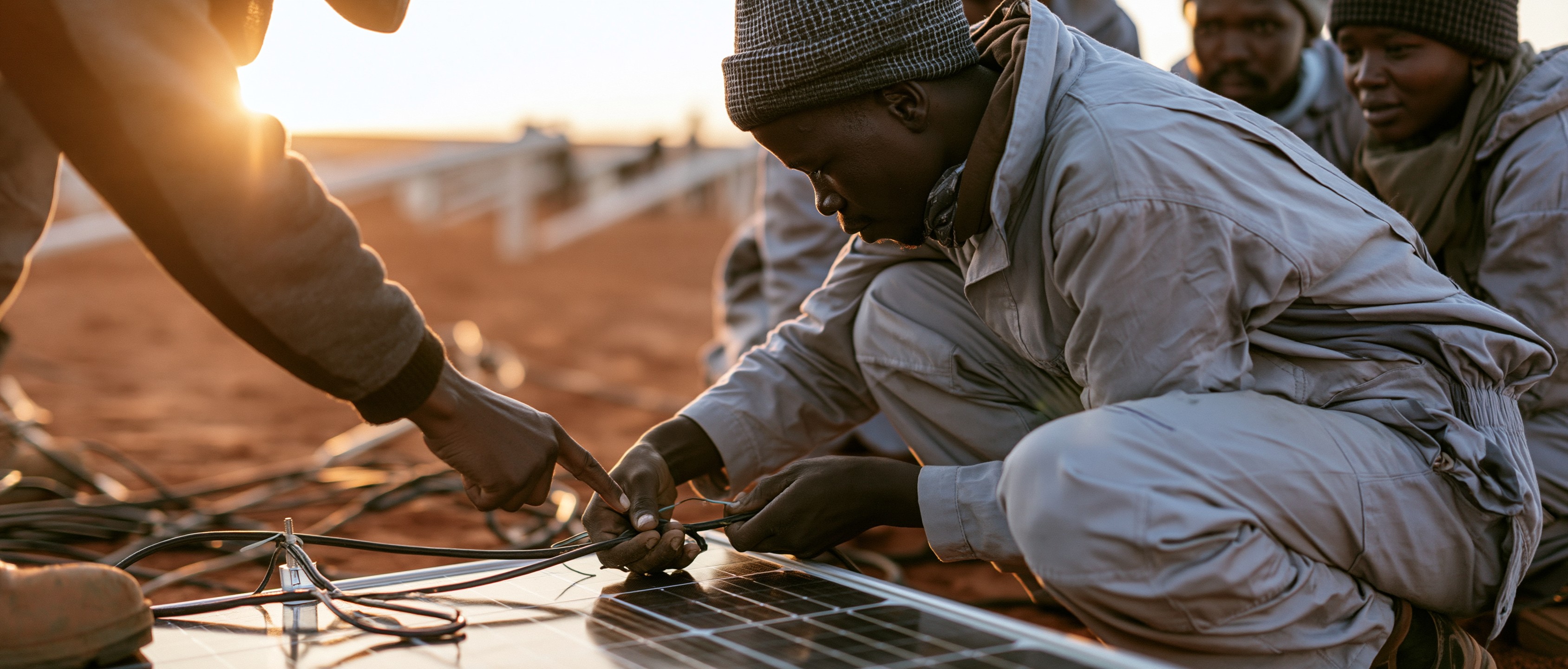 Skills training at solar farm site